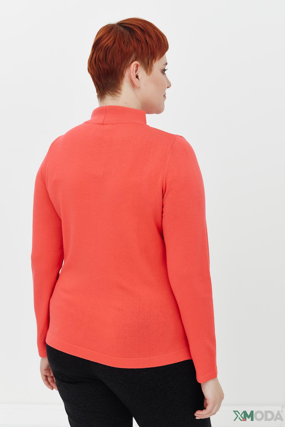 Водолазка Rabe collection кораллового цвета с декоративными элементами