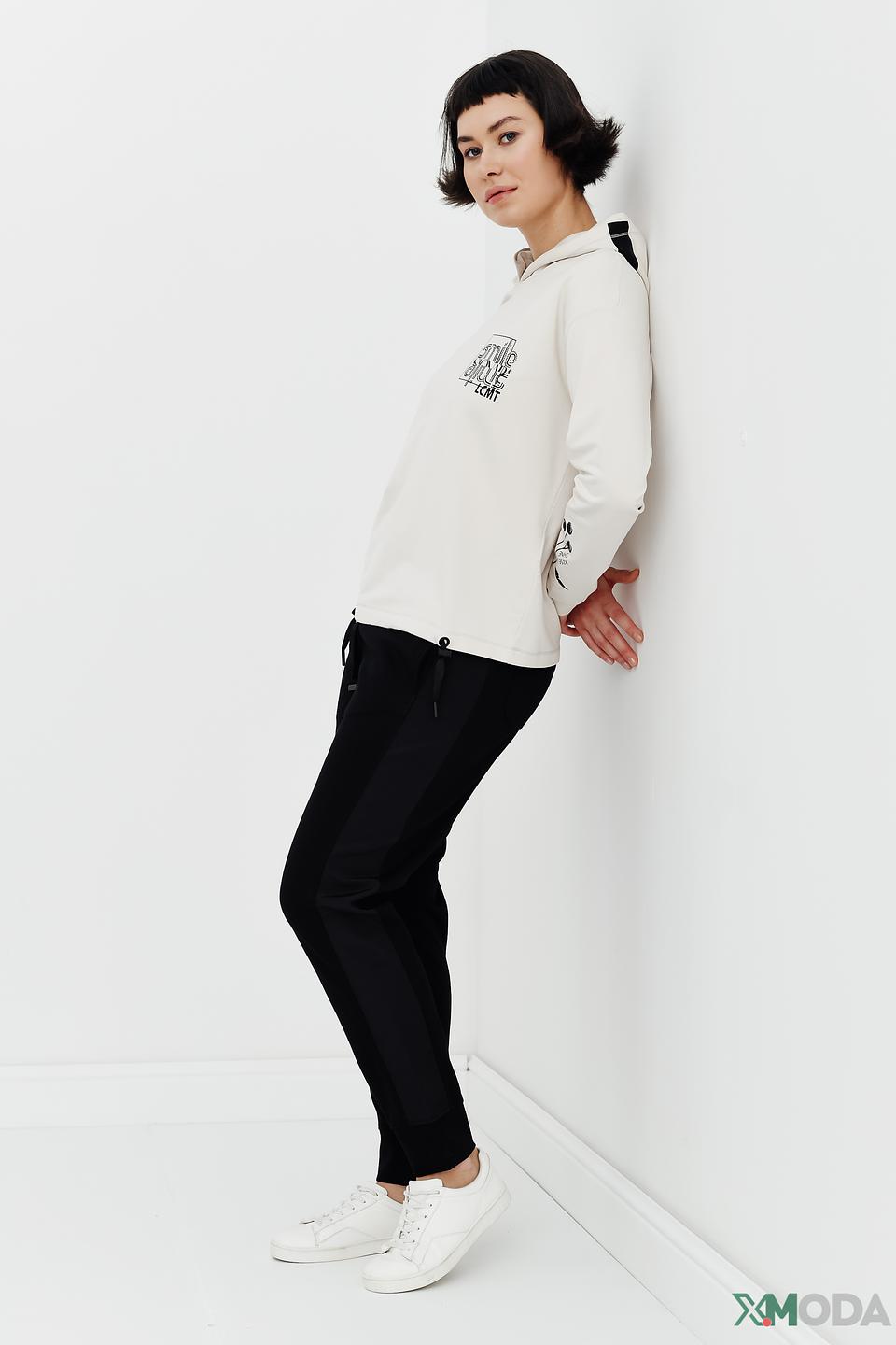 Пуловер Lecomte с капюшоном бежевый