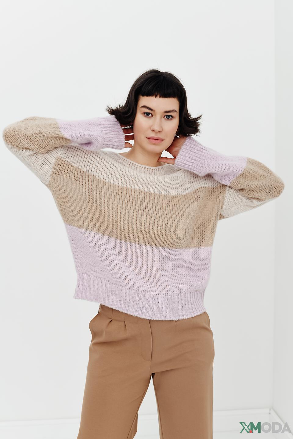 Пуловер Cinque в полоску лавандовый