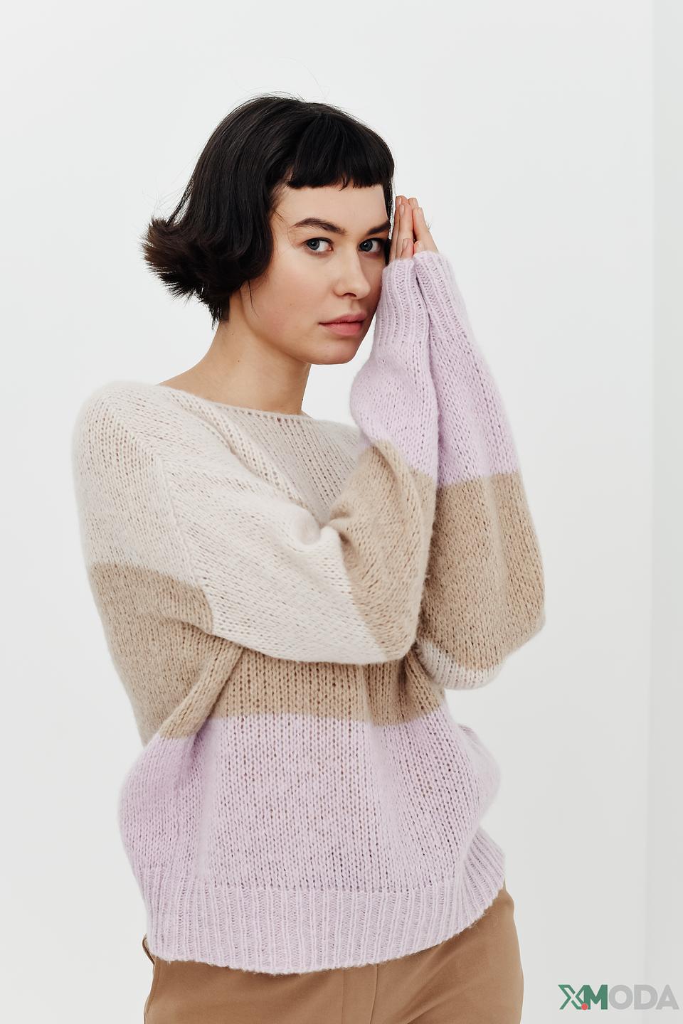 Пуловер Cinque в полоску лавандовый