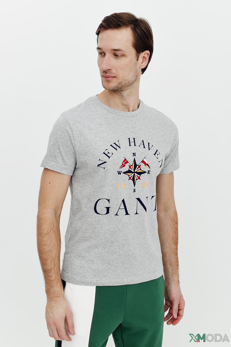 Футболка Gant New Haven серый