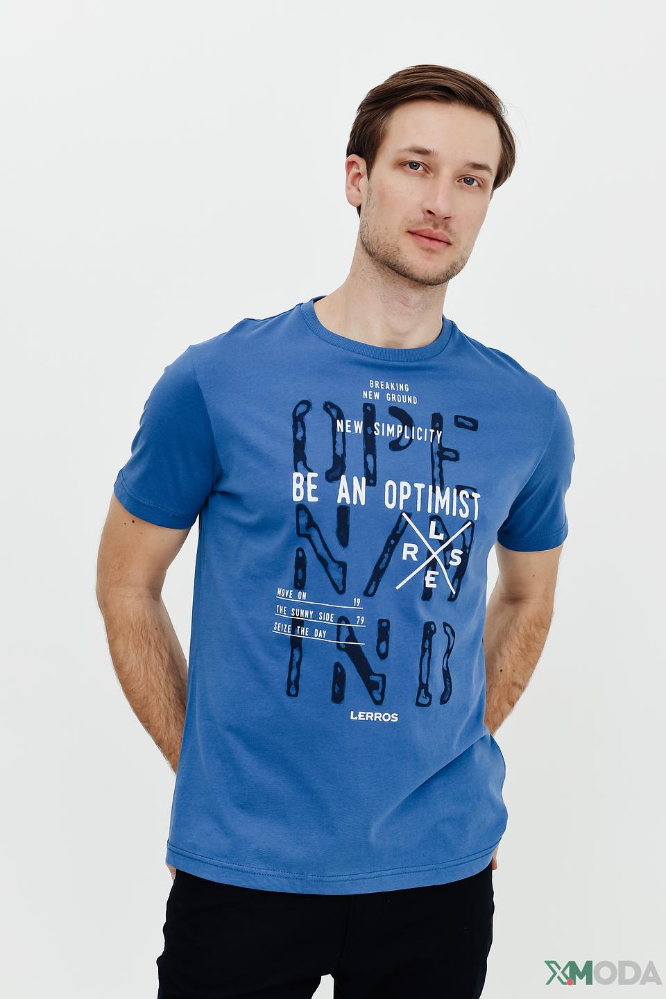 Футболка Lerros с принтом синяя
