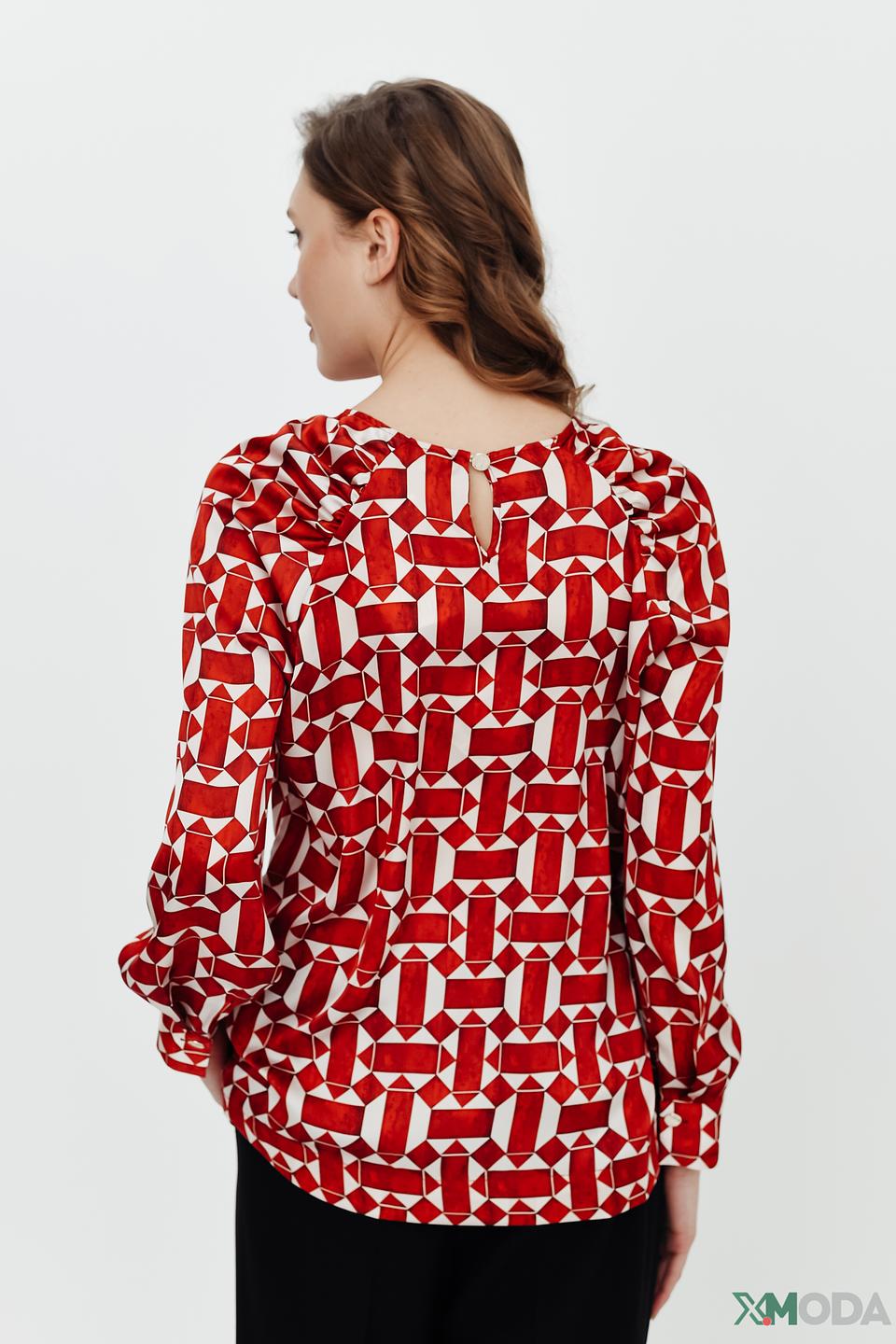 Блуза Rich and Royal в красный принт