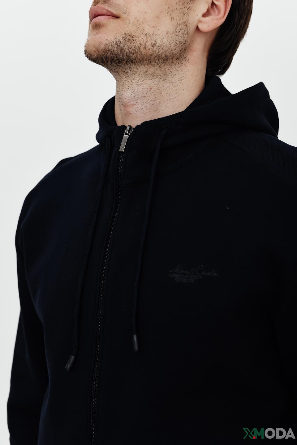 Кардиган Monte Carlo с капюшоном чёрный