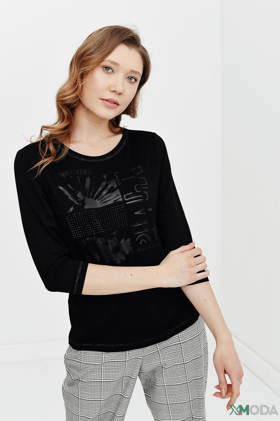 Блуза Lecomte с принтом чёрная