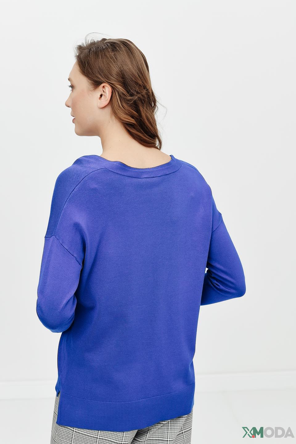 Пуловер Betty Barclay синий с V-образным вырезом