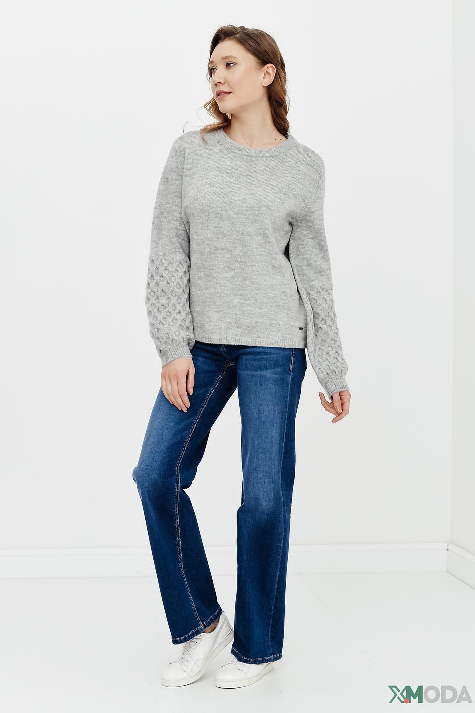 Пуловер Betty and Co серый с узором