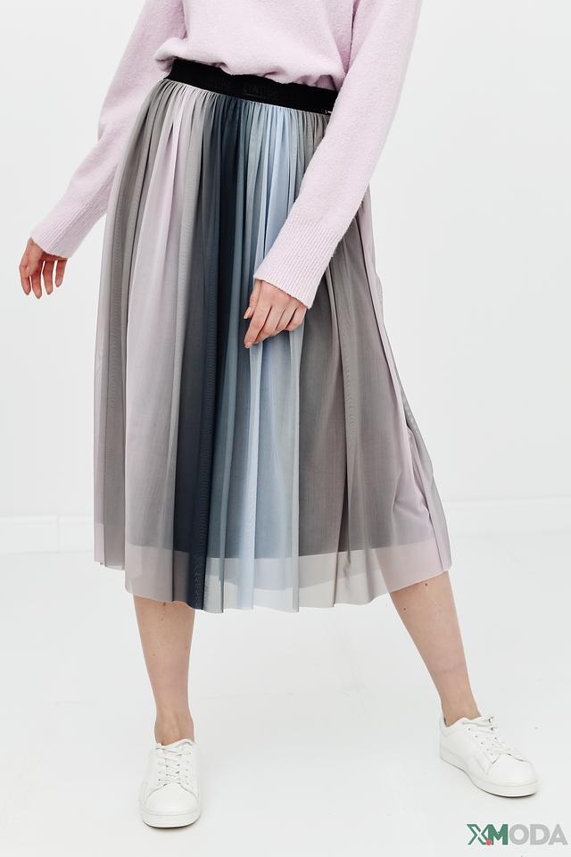 Юбка Cinque плиссе омбре серая