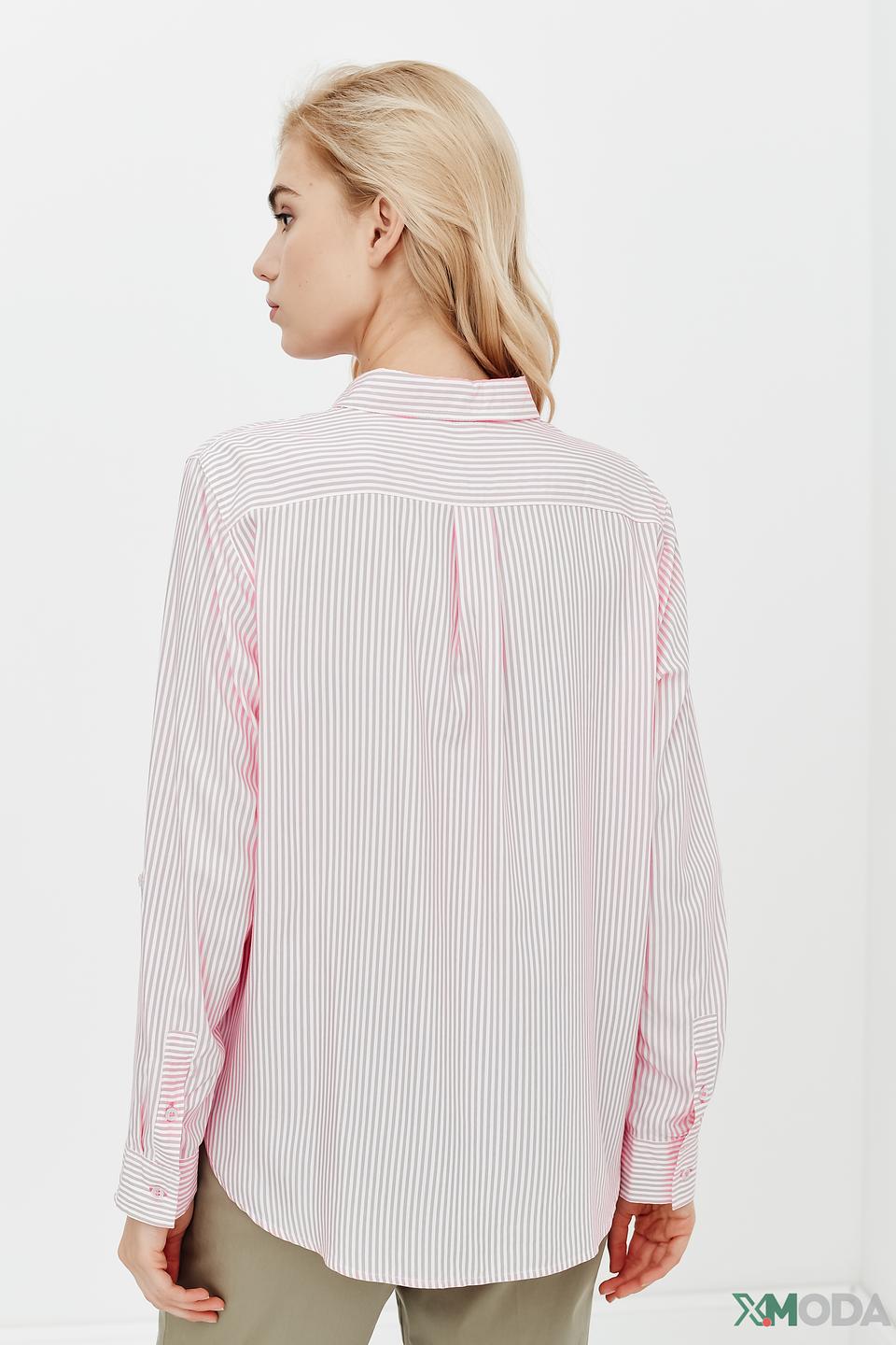 Рубашка Olsen в полоску розовая