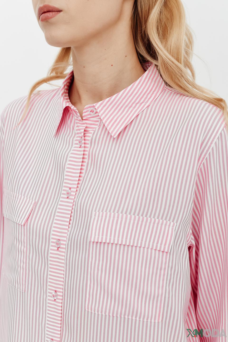 Рубашка Olsen в полоску розовая