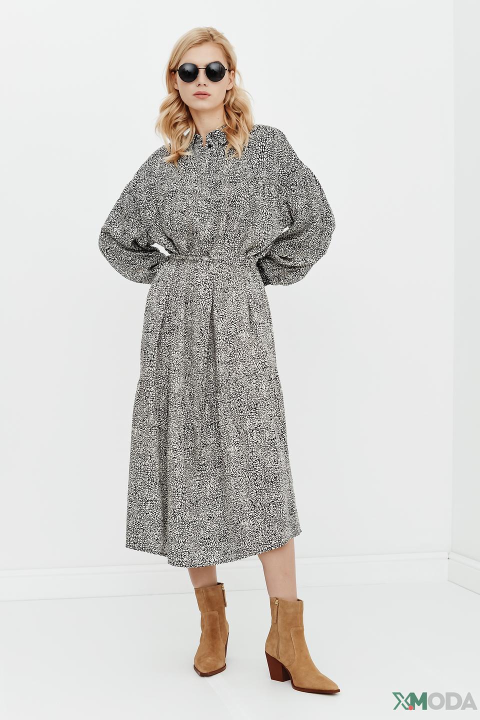 Платье Oui с принтом в горошек