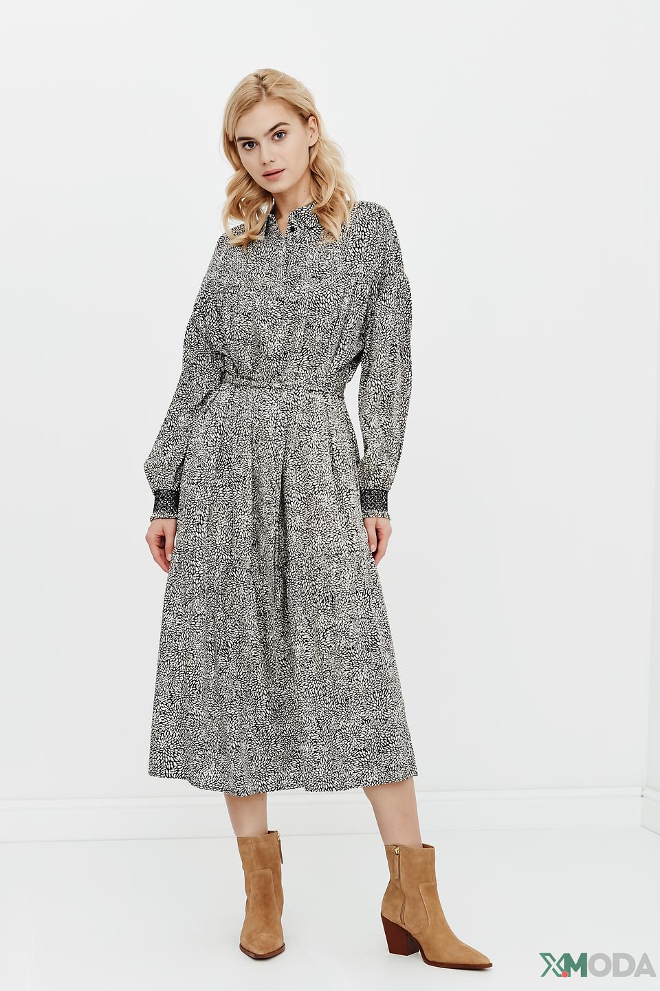 Платье Oui с принтом в горошек