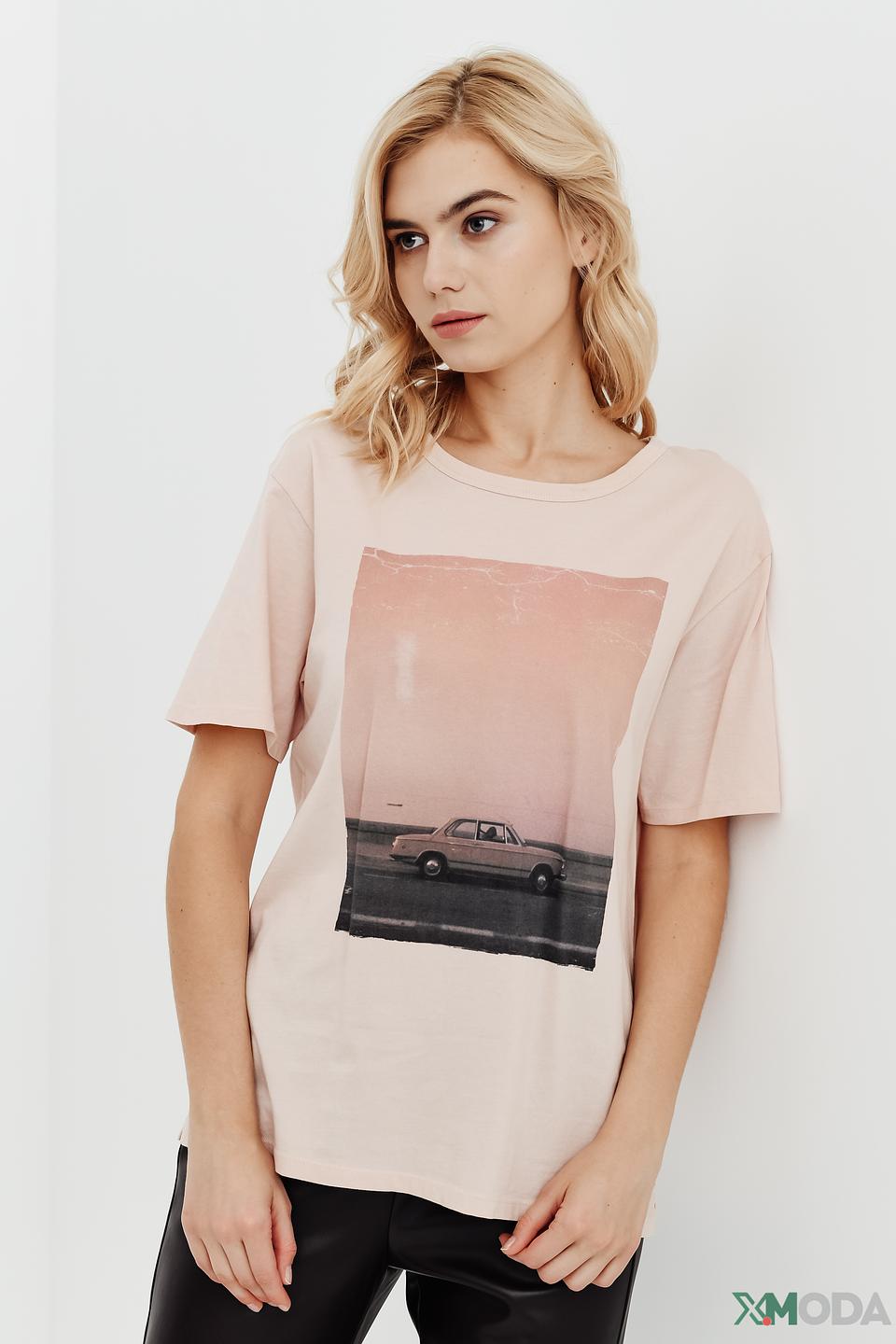 Футболка Oui с принтом розовый