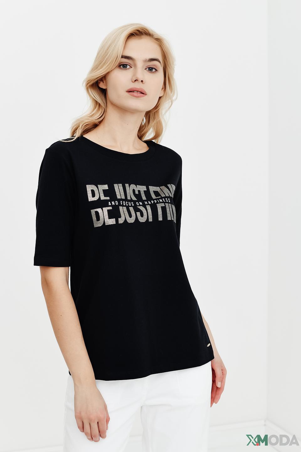 Футболка Betty and Co с принтом чёрная