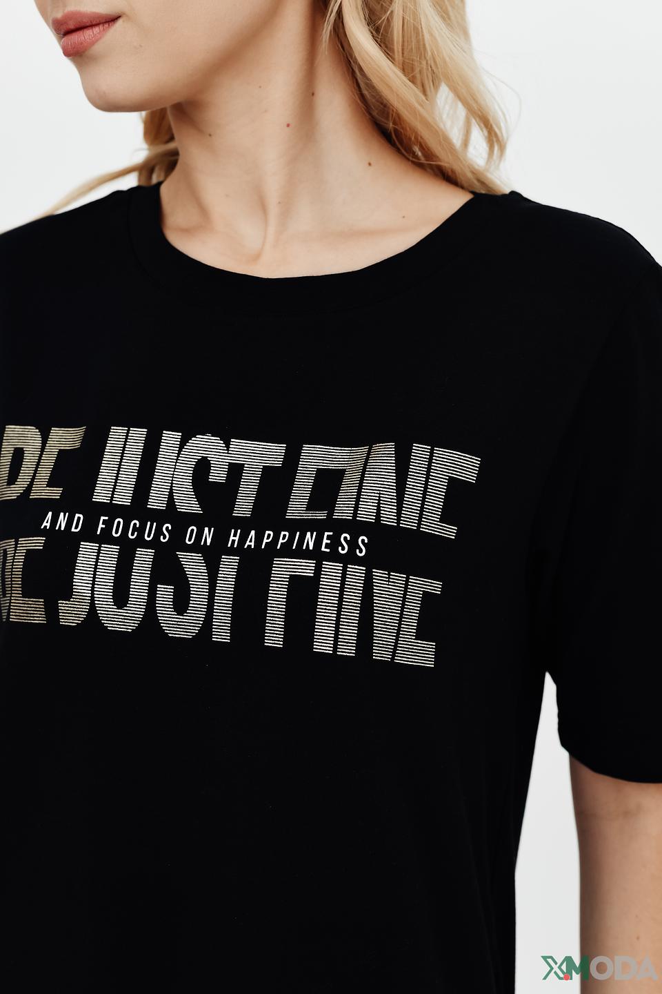 Футболка Betty and Co с принтом чёрная