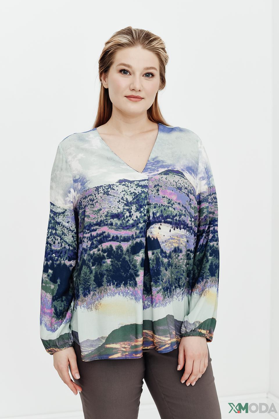 Блуза Frapp с горным принтом