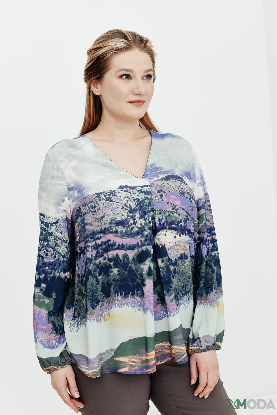 Блуза Frapp с горным принтом