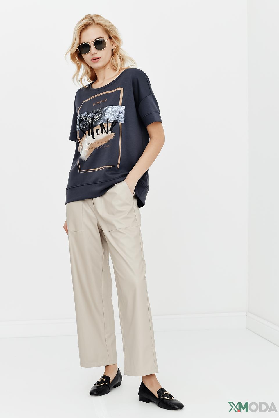 Футболка Monari с пайетками темно-синяя