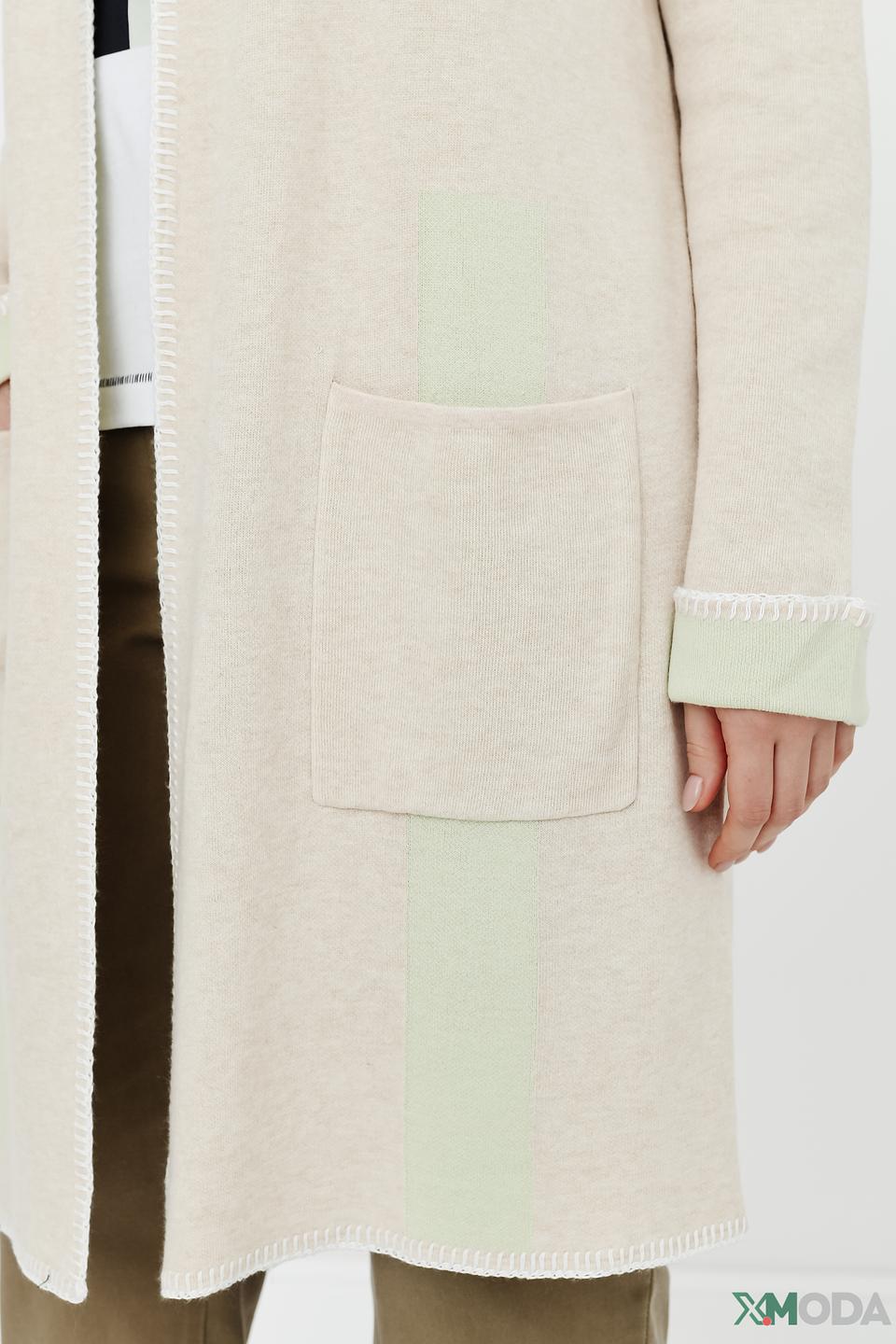 Кардиган Taifun бежевый с отделкой