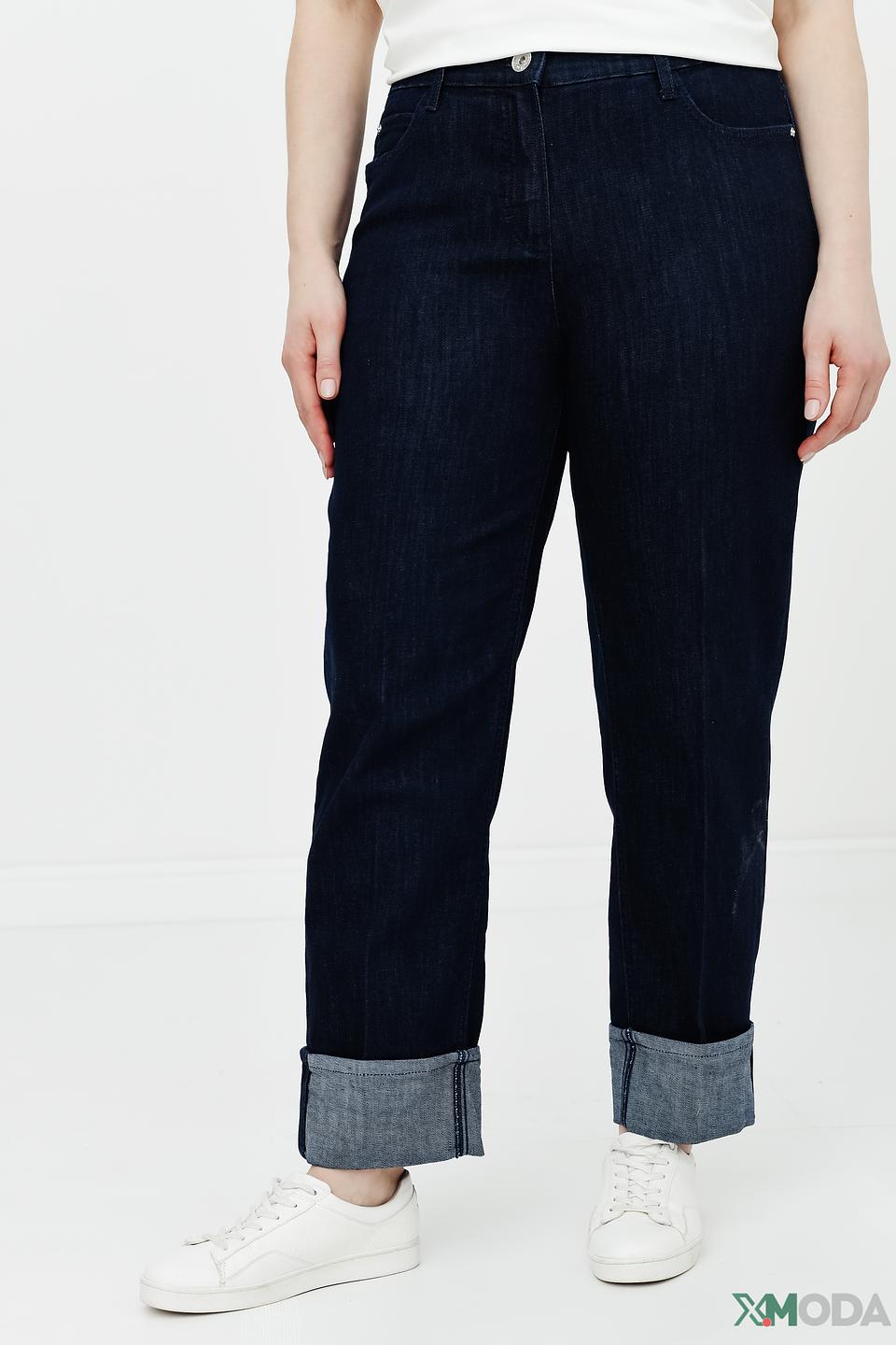 Джинсы Samoon тёмно-синие с манжетами