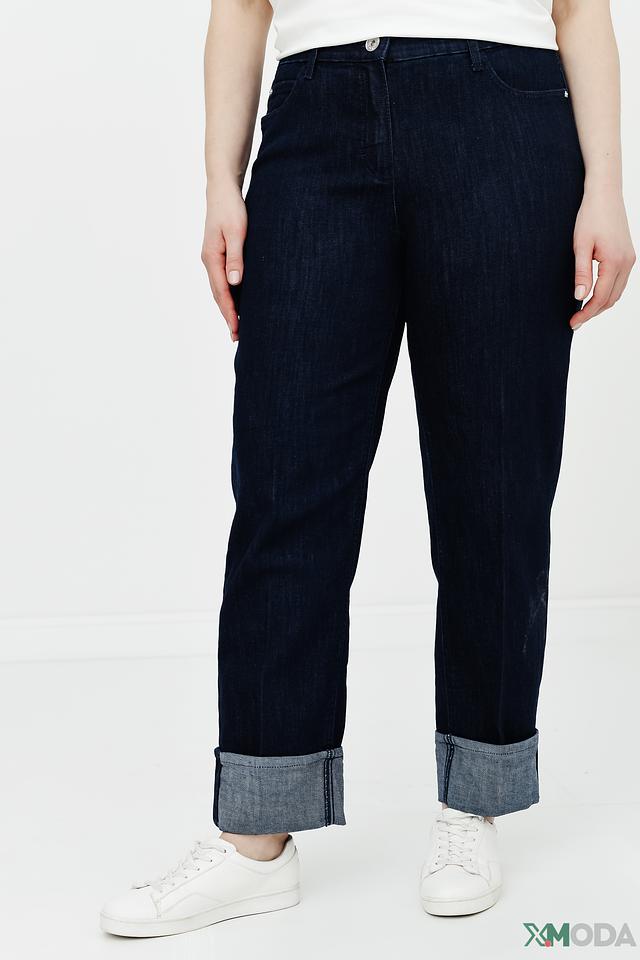 Джинсы Samoon тёмно-синие с манжетами