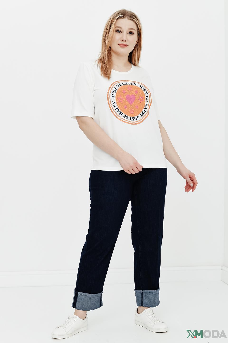 Джинсы Samoon тёмно-синие с манжетами