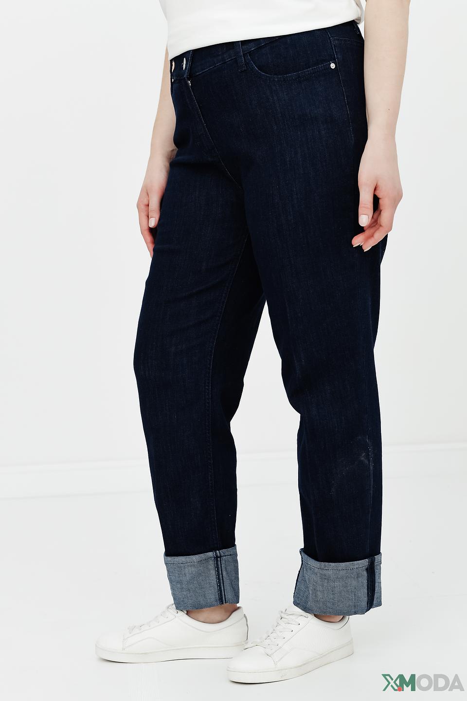 Джинсы Samoon тёмно-синие с манжетами