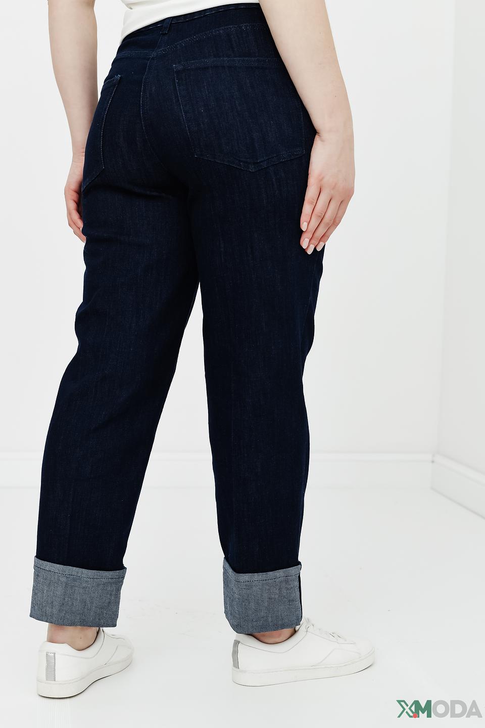 Джинсы Samoon тёмно-синие с манжетами