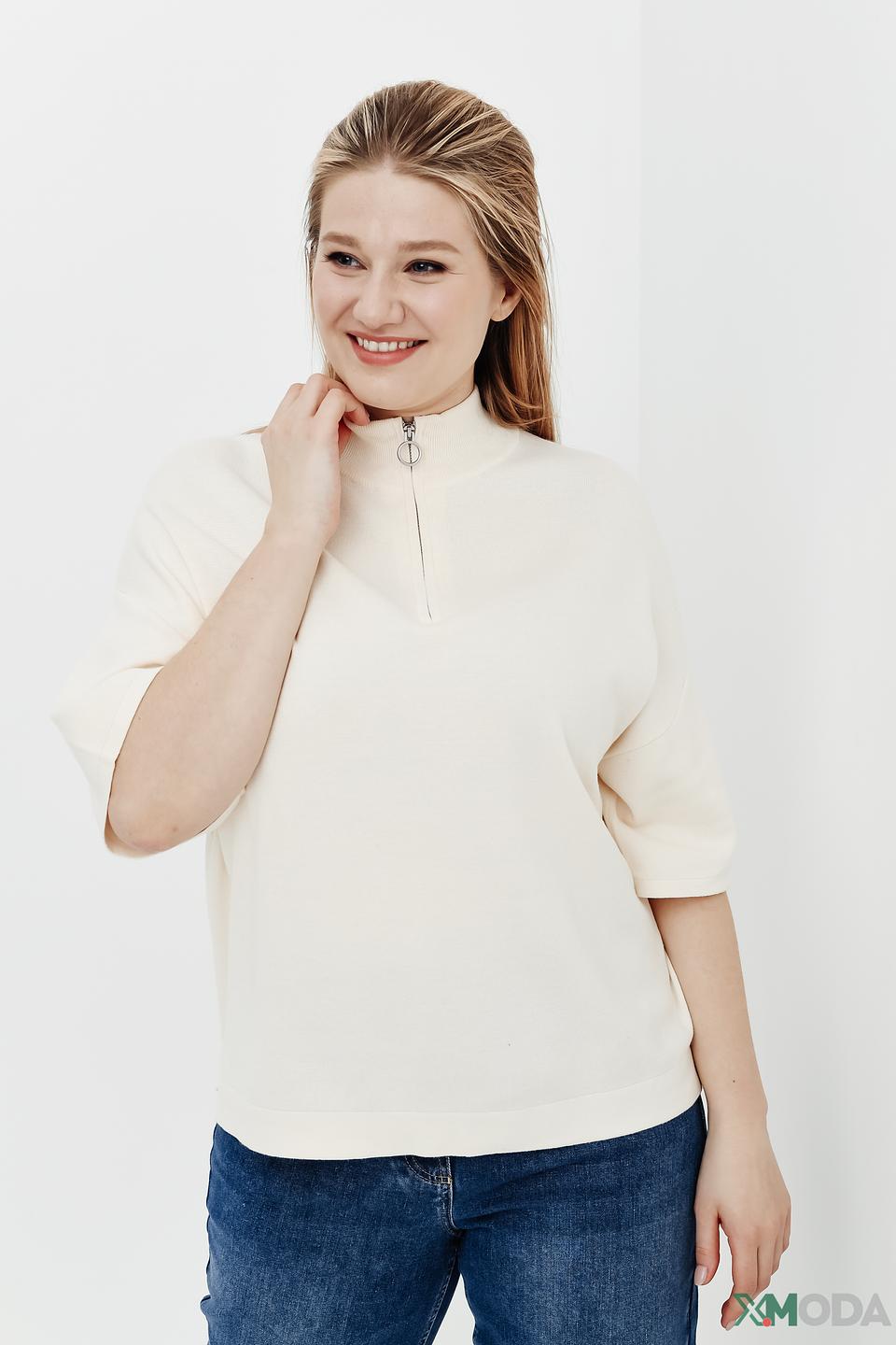 Пуловер Gerry Weber с молнией кремовый