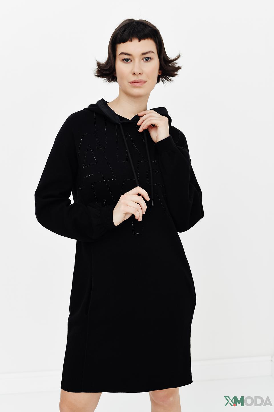 Платье Monari чёрное с капюшоном