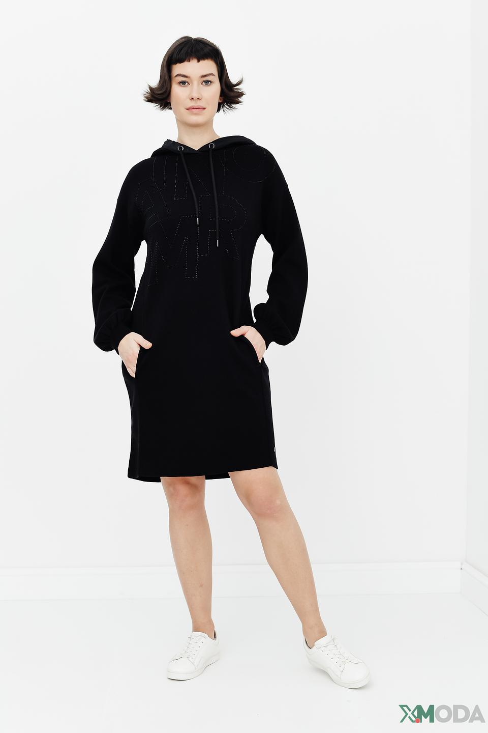 Платье Monari чёрное с капюшоном