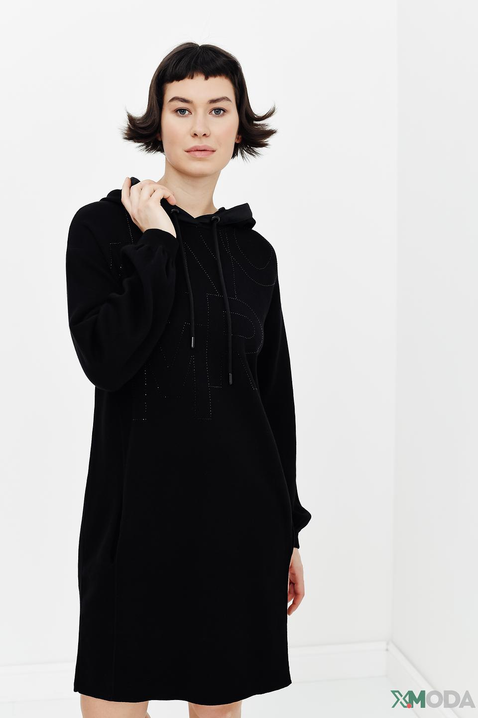 Платье Monari чёрное с капюшоном