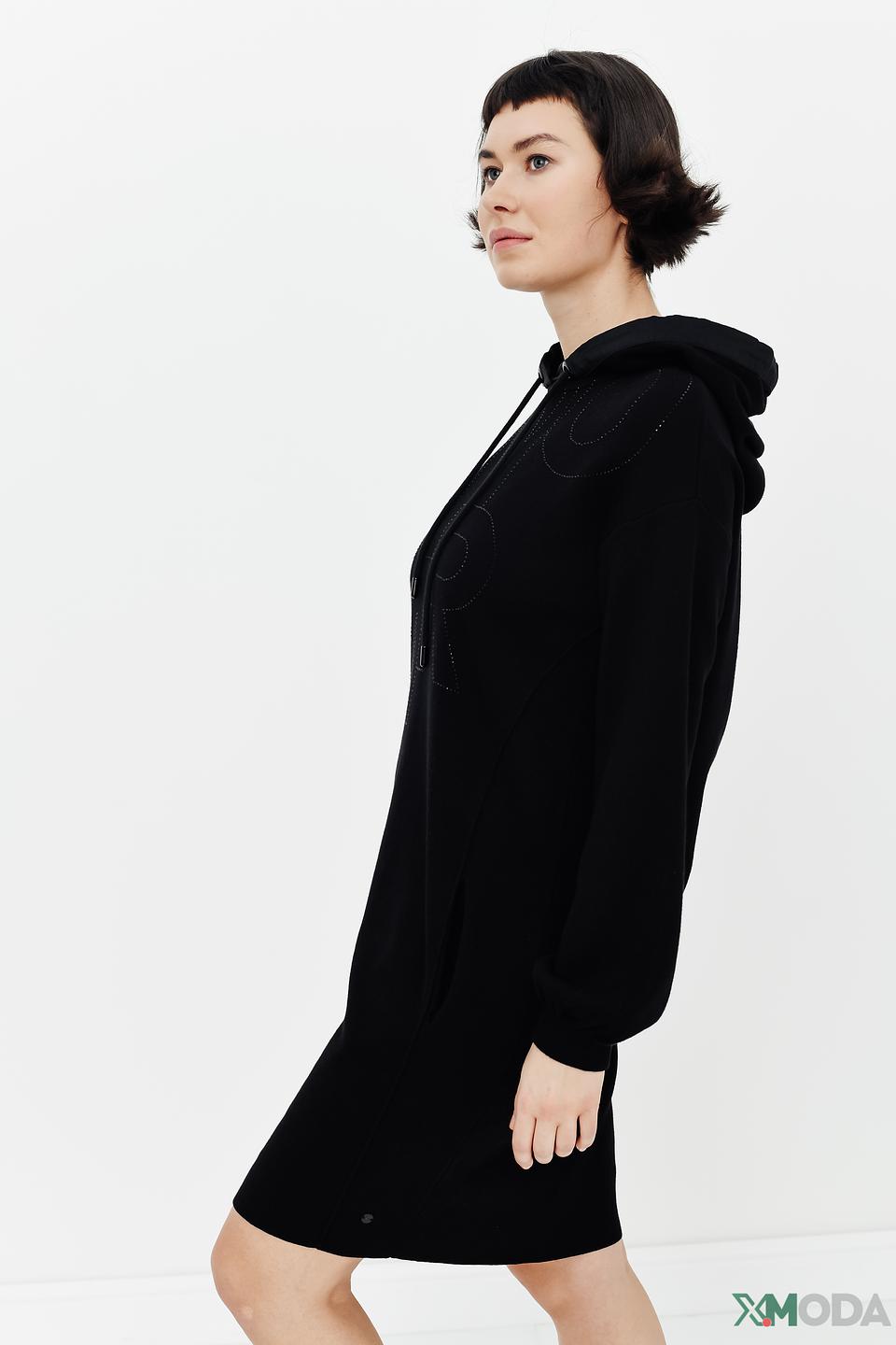 Платье Monari чёрное с капюшоном