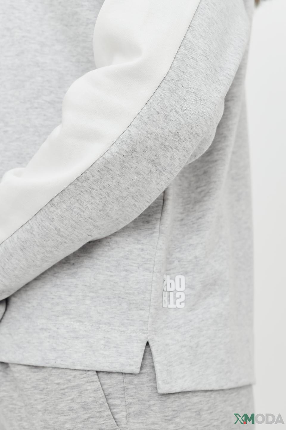 Пуловер Marc Cain с капюшоном серый