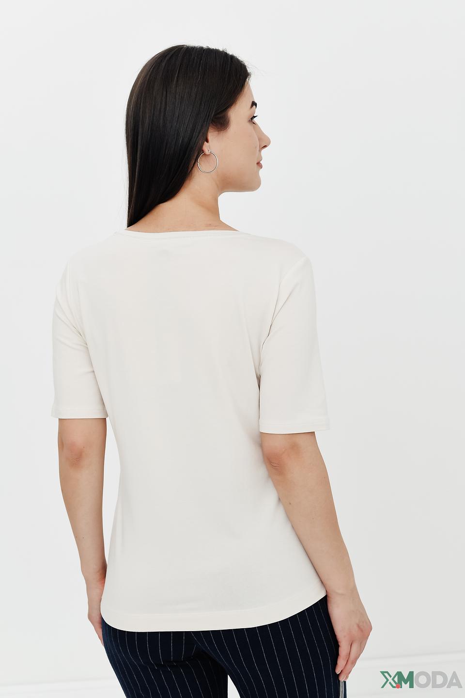 Футболка Lecomte с принтом бежевая