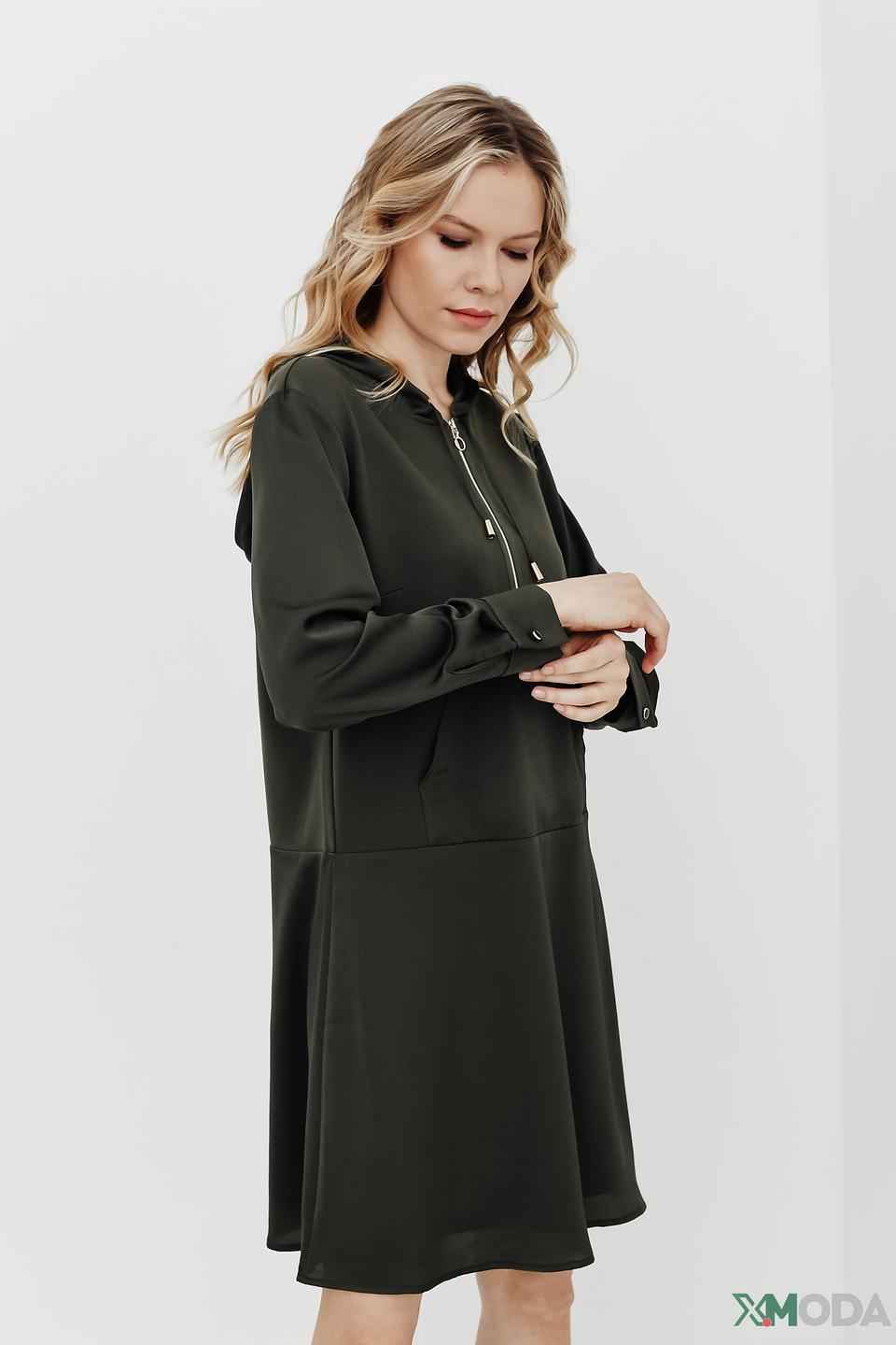 Платье Betty Barclay хаки с капюшоном