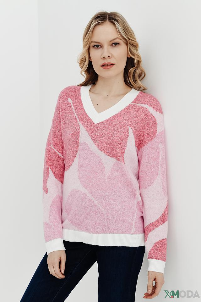 Пуловер Olsen с принтом сердец розовый