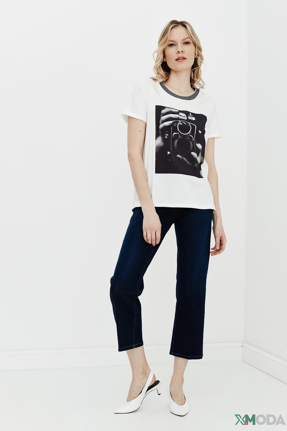 Футболка Oui с принтом фотоаппарат, белый