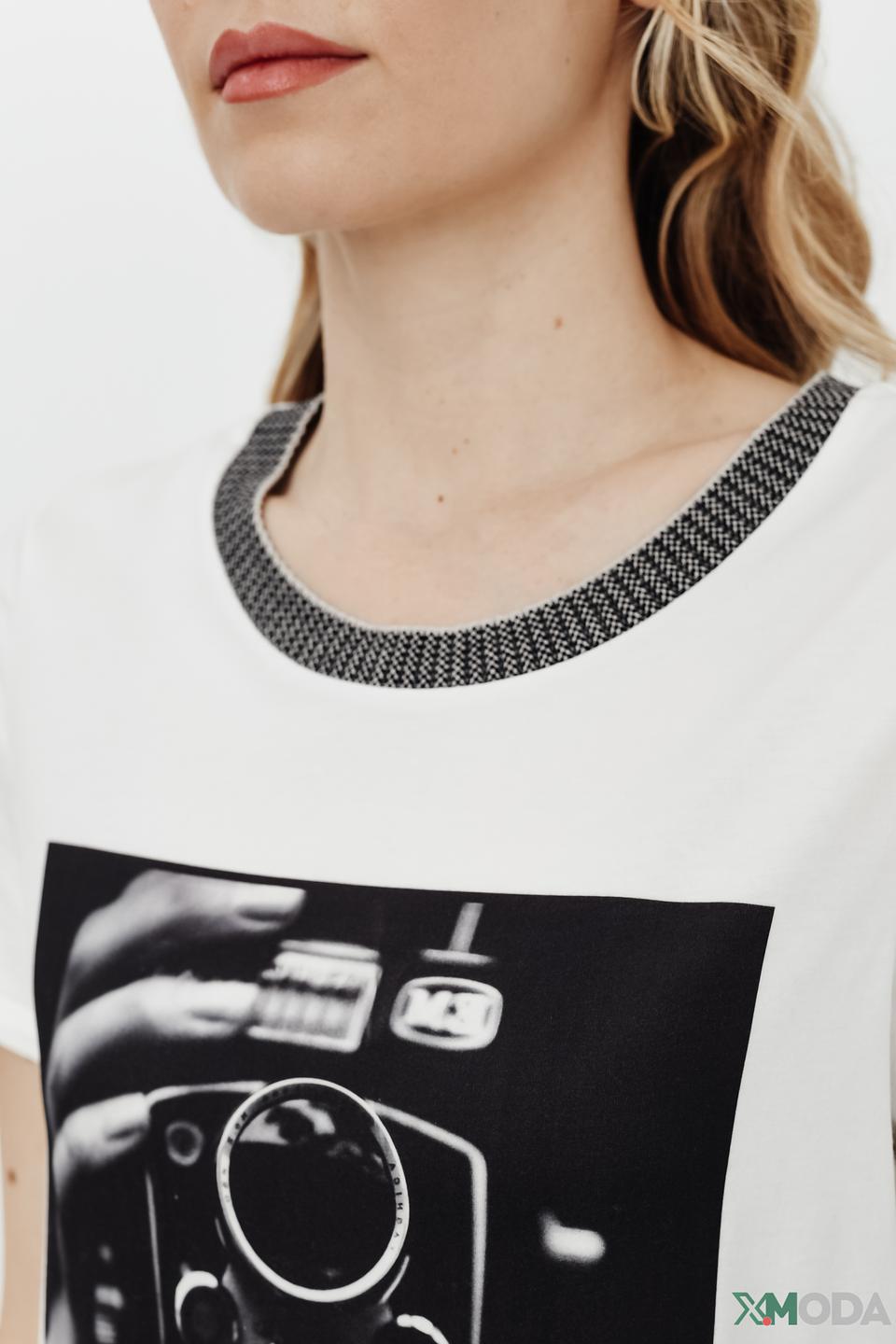 Футболка Oui с принтом фотоаппарат, белый