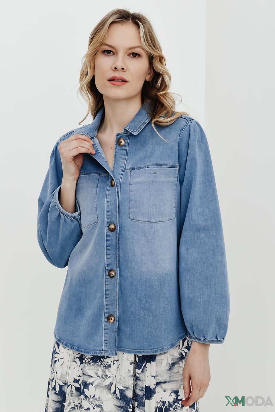 Рубашка Betty and Co джинсовая голубая