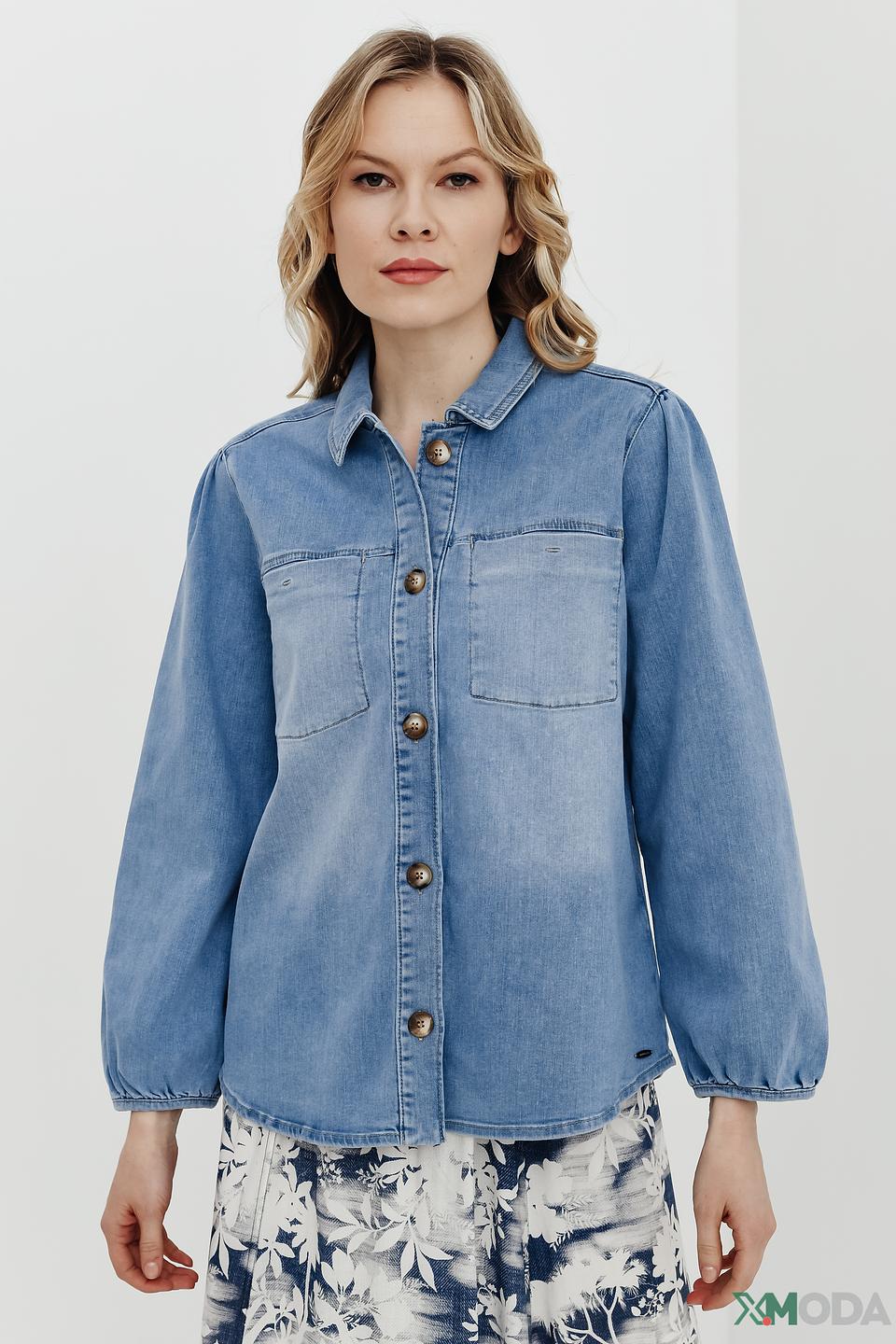 Рубашка Betty and Co джинсовая голубая