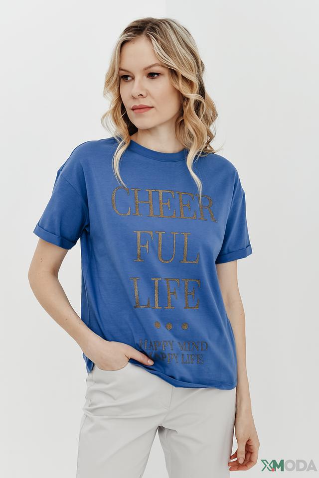 Футболка Betty and Co с принтом синяя