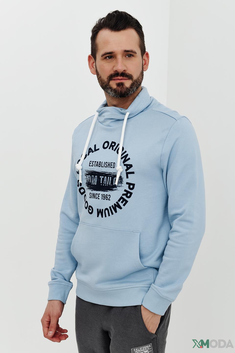 Джемпер Tom Tailor голубой с логотипом