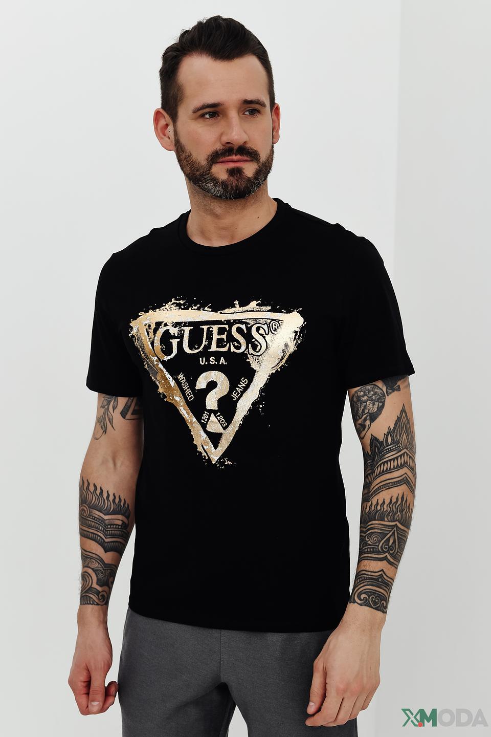 Футболка Guess логотип чёрная