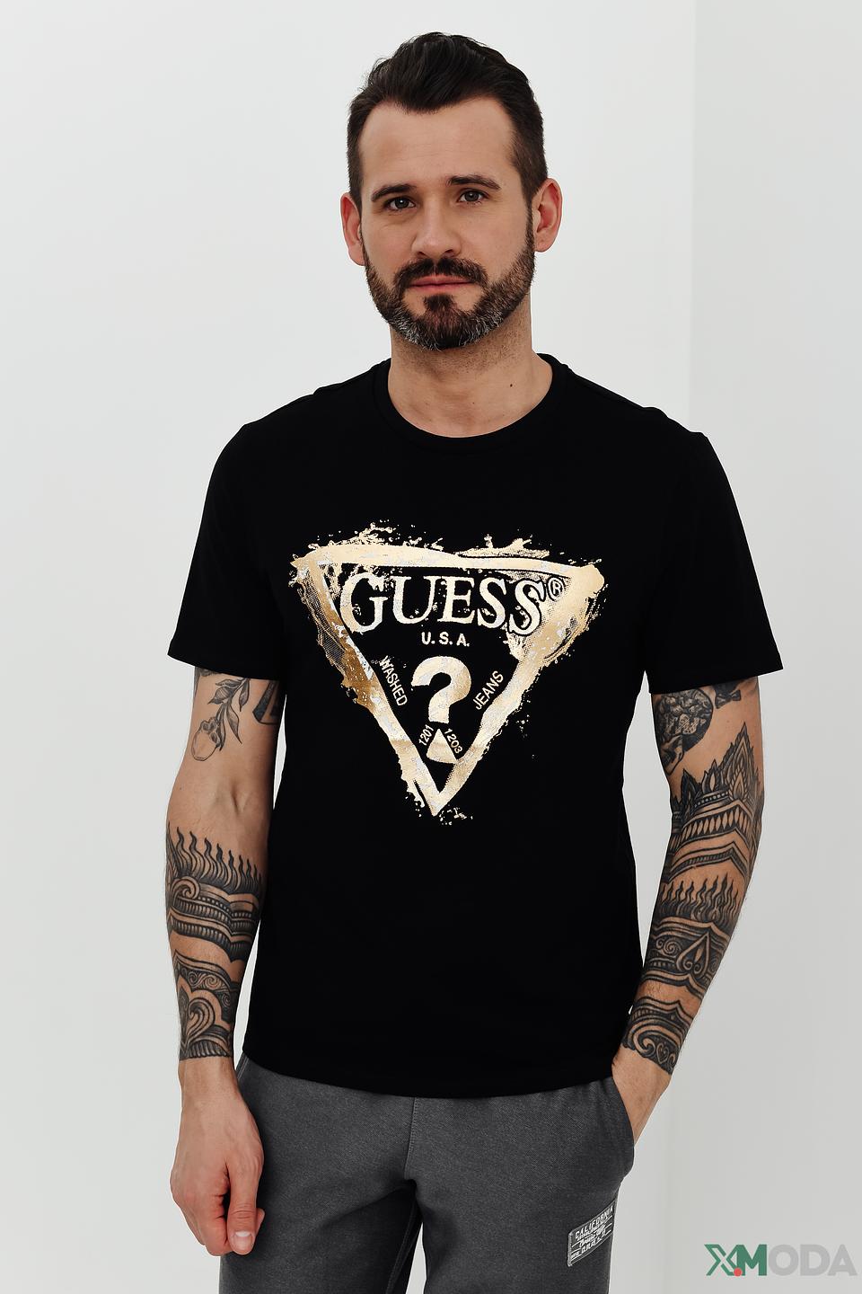 Футболка Guess логотип чёрная