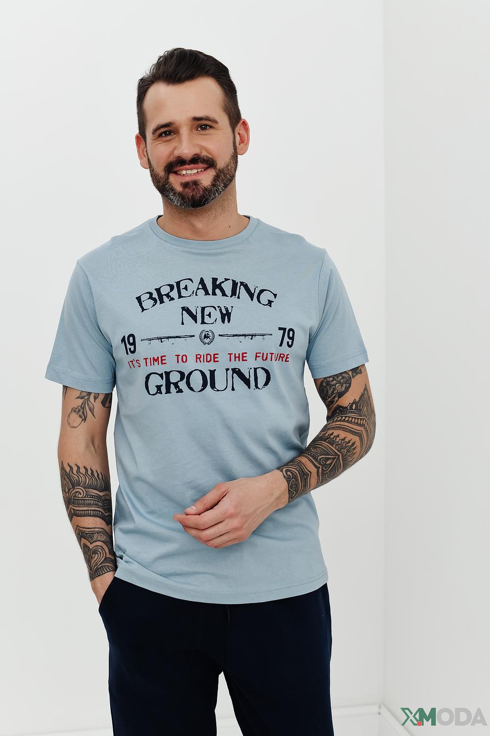 Футболка Lerros с принтом голубая