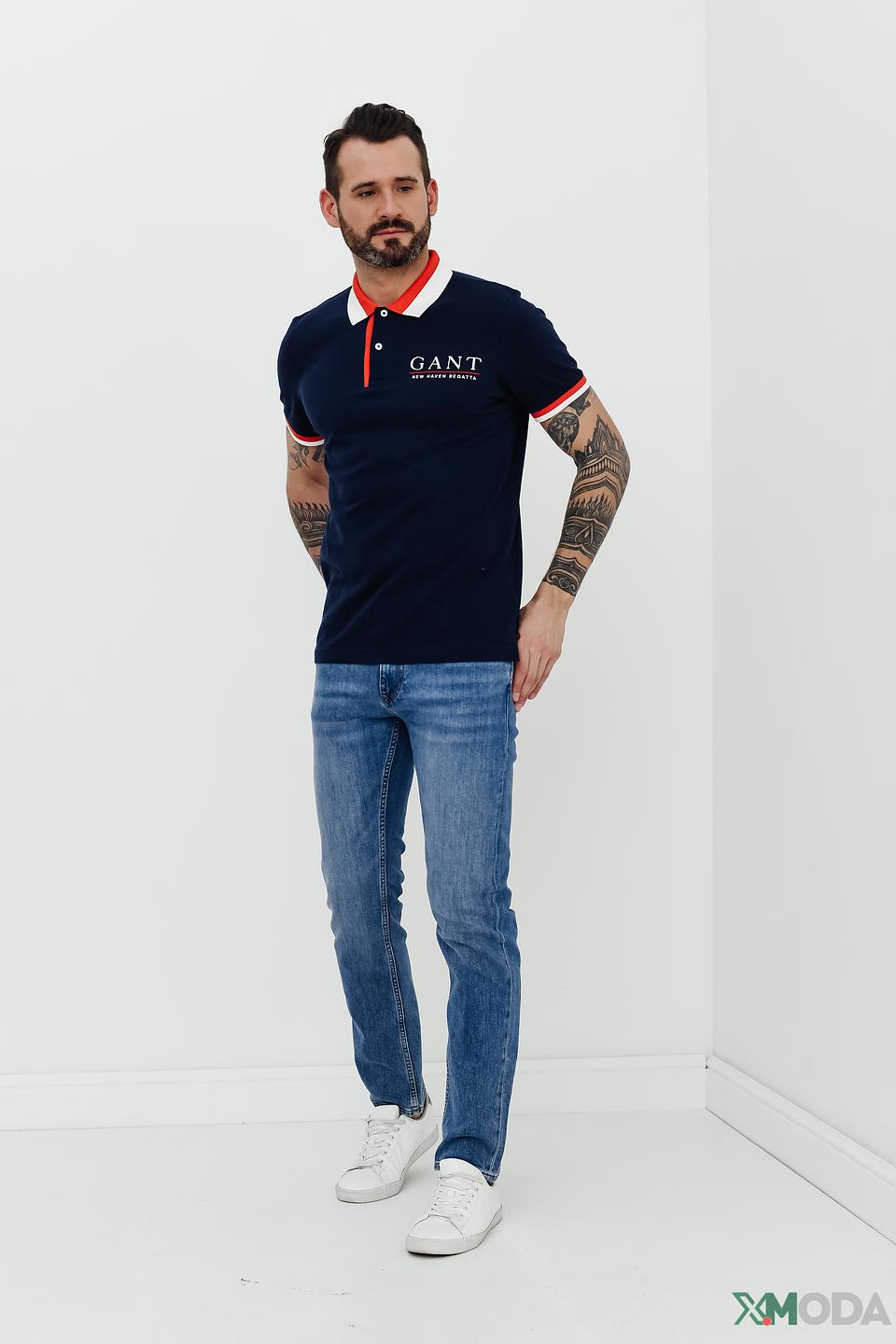 Поло Gant New Haven Regatta синее