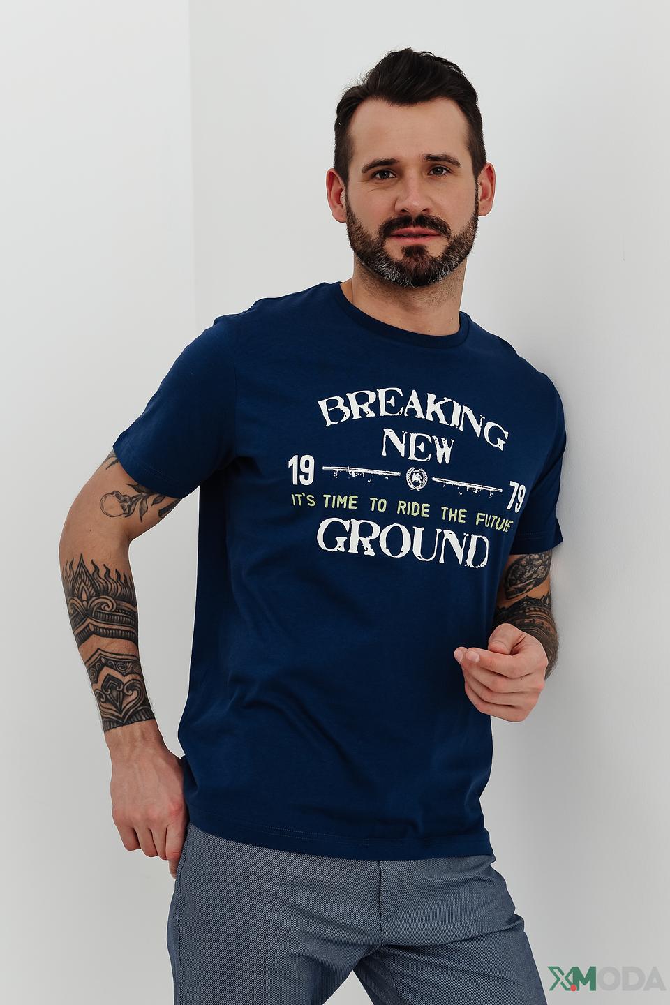 Футболка Lerros с принтом синяя