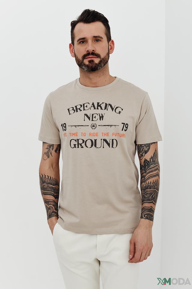 Футболка Lerros с принтом бежевая