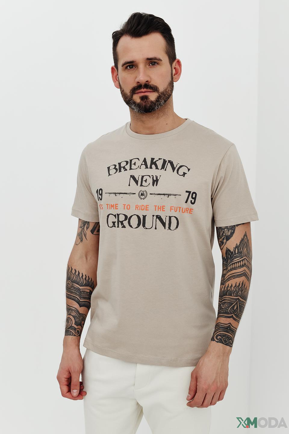 Футболка Lerros с принтом бежевая